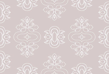 Seamless damask pattern wallpaper. Vintage decor in Victorian surface style