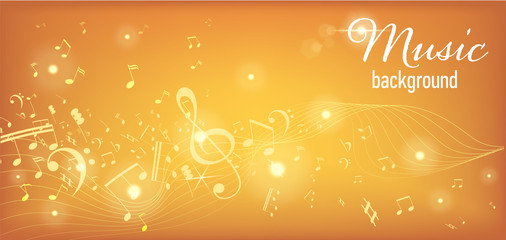 Vector Illustration of an Abstract Background with Music notes. Music concept