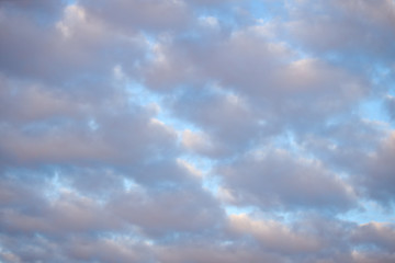Obraz premium Beautiful cloudy overcast day sky texture. Photo taken in Europe, Latvia.