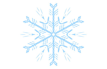青い雪の結晶のベクターイラスト