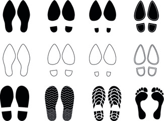 black and white footprint