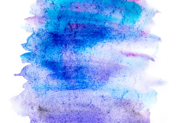 Abstract blue purple watercolor background. Square. Copy space.