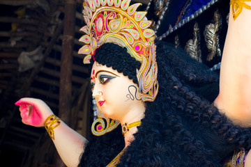  Durga Face During Durga Puja Festival- Goddess Durga - Festival of Woman Worship