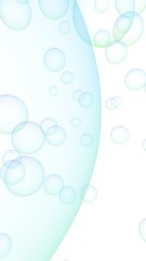 Light blue colored background with purple bubbles. Wallpaper, texture purple balloons. 3D illustration