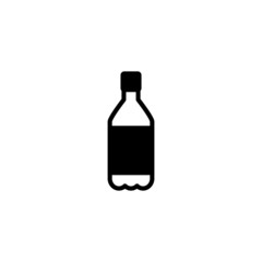 Plastic water bottle vector icon in black solid flat design icon isolated on white background