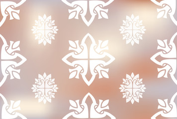 Flower damask ornate seamless pattern. Vector surface design for fabric, apparel textile, book, interior, wallpaper