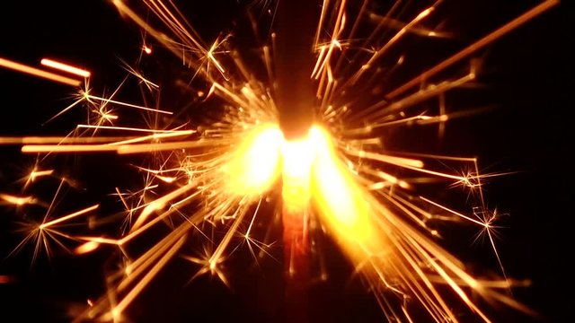 Footage of burning sparkler