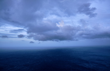 Sa? Miguel island, Azores. Large clouds over the Atlantic Ocean.