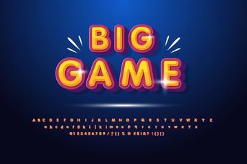 mobile game logo bright and shiny design template, big game name modern and simple style, gradient background, bright alphabet vector font