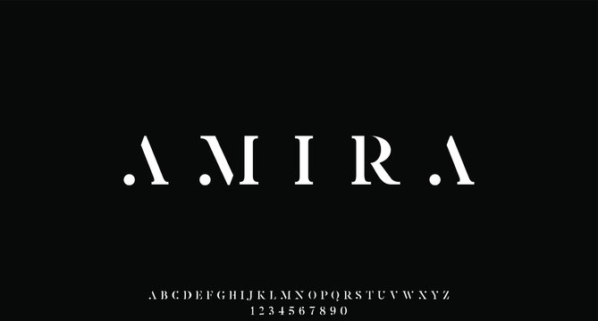 AMIRA vector font elegant and luxury style