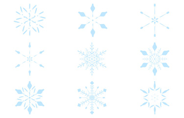 Fototapeta na wymiar 青い雪の結晶のベクターイラスト