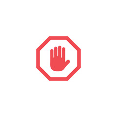 Stop palm hand icon design template vector isolated