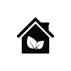 Eco house icon - vector sign