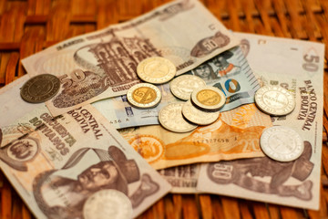 Bolivian currency closeup