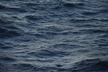 Small waves in the sea at sunset