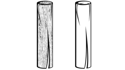 wooden post texture fiber drawing vector illustration image