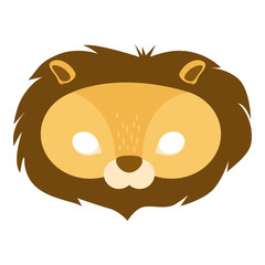 illustration of carnival mask animals africa lion. Eye mask for masquerade, children's party. for design, postcards. vector
