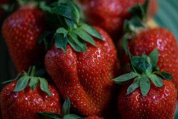 Strawberry fruit Fresh organic berries macro