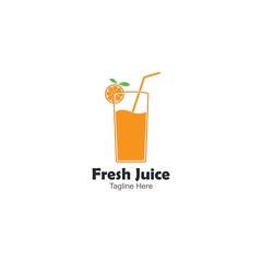 orange juice logo icon vector template