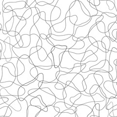 Vector background, circles and ovals pattern combined on an isolated white background. Outline style. Print on fabric, clothes, website design, banner, icon, mobile application, social networks. Stock