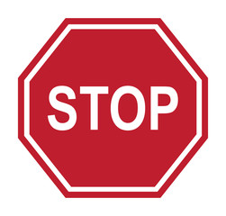 Red stop sign, warning, icon, vector, illustration