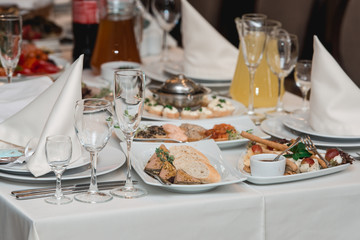 Fresh homemade pasteand bread toast on a plate