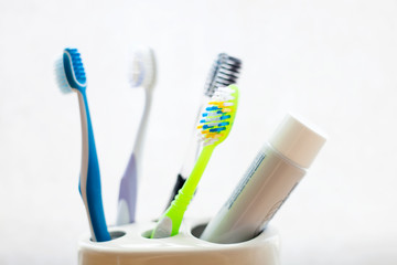 Toothbrushes Dental and healthcare concept.