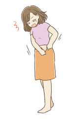 太ってしまい、ファスナーが上がらない女性
