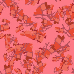 Desert camouflage of various shades of pink, red and orange colors
