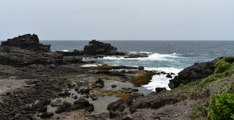 Views of the sea from a beach