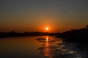 sunset over the river