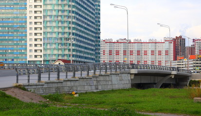 The bridge is named after Akhmad Kadyrov Saint-Petersburg Russia October 2017