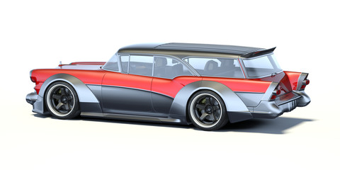 3D rendering of a brand-less generic car in studio environment