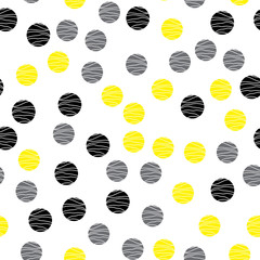 Geometric abstract seamless pattern with yellow circles. Pattern for fashion,wallpaper,paper. Vector illustration.