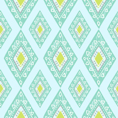 cute pastel green and blue colors modern seamless pattern. Summer ethnic print.