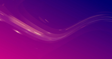 Abstract purple background with fluid curve with bubbles, transparent layers overlap with light flare