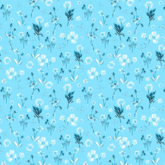 Seamless pattern with small flowers and allover design,