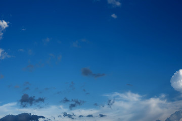 Blue sky with white clouds.