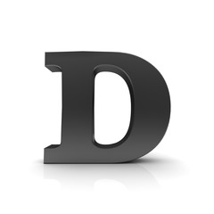 D letter 3d black sign alphabet text capital letter