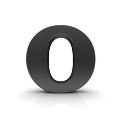 O letter 3d black sign alphabet text capital letter