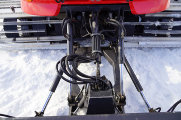 Snow groomer. snow piste machine.