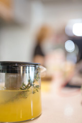 honey in a glass