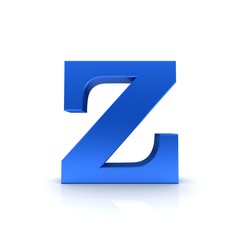 Z letter sign blue 3d