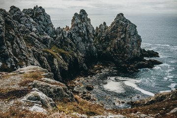 France, Finistere, Armorica Regional Natural Park, Crozon peninsula, Camaret-sur-Mer, Pointe de Pen-Hir