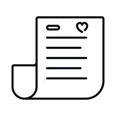 Wishlist icon in flat style. Like document vector