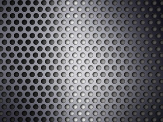 Abstract grey metal scratched plate with holes background 