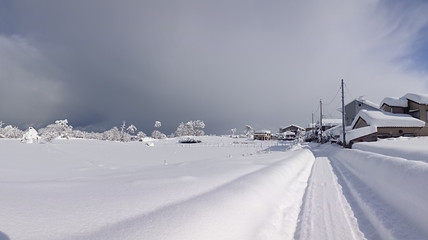 Fototapeta na wymiar The view of Niigata in Winter, Japan
