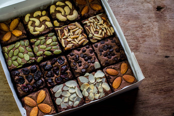 Homemade Gooey Double Chocolate Brownies.