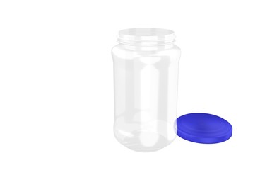 glass jar and isolated on white