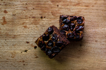 Homemade Gooey Double Chocolate Brownies.